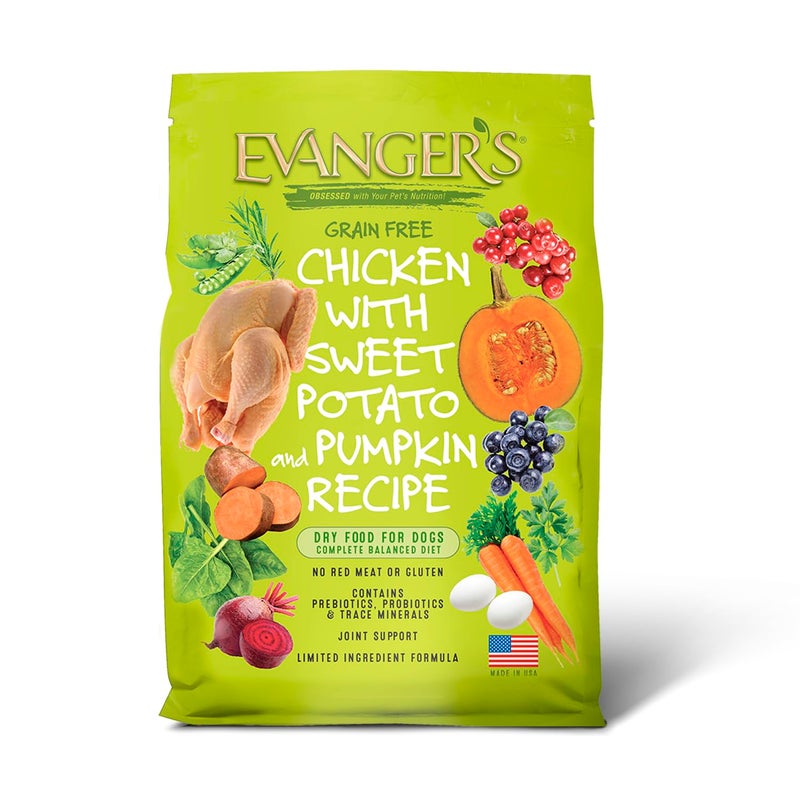 Evanger's Grain Free Chicken with Sweet Potato & Pumpkin Dry Food for Dogs â€“ 4.4 lb â€“ Fresh Deboned Chicken, Probiotics, Omegas 3 & 6, Grain-Free, All Life Stages - Image 1